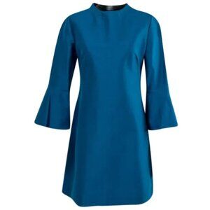 NEW Stella McCartney Flare Bell Sleeve Mini Dress 38 4 Teal‎ Blue NWT
